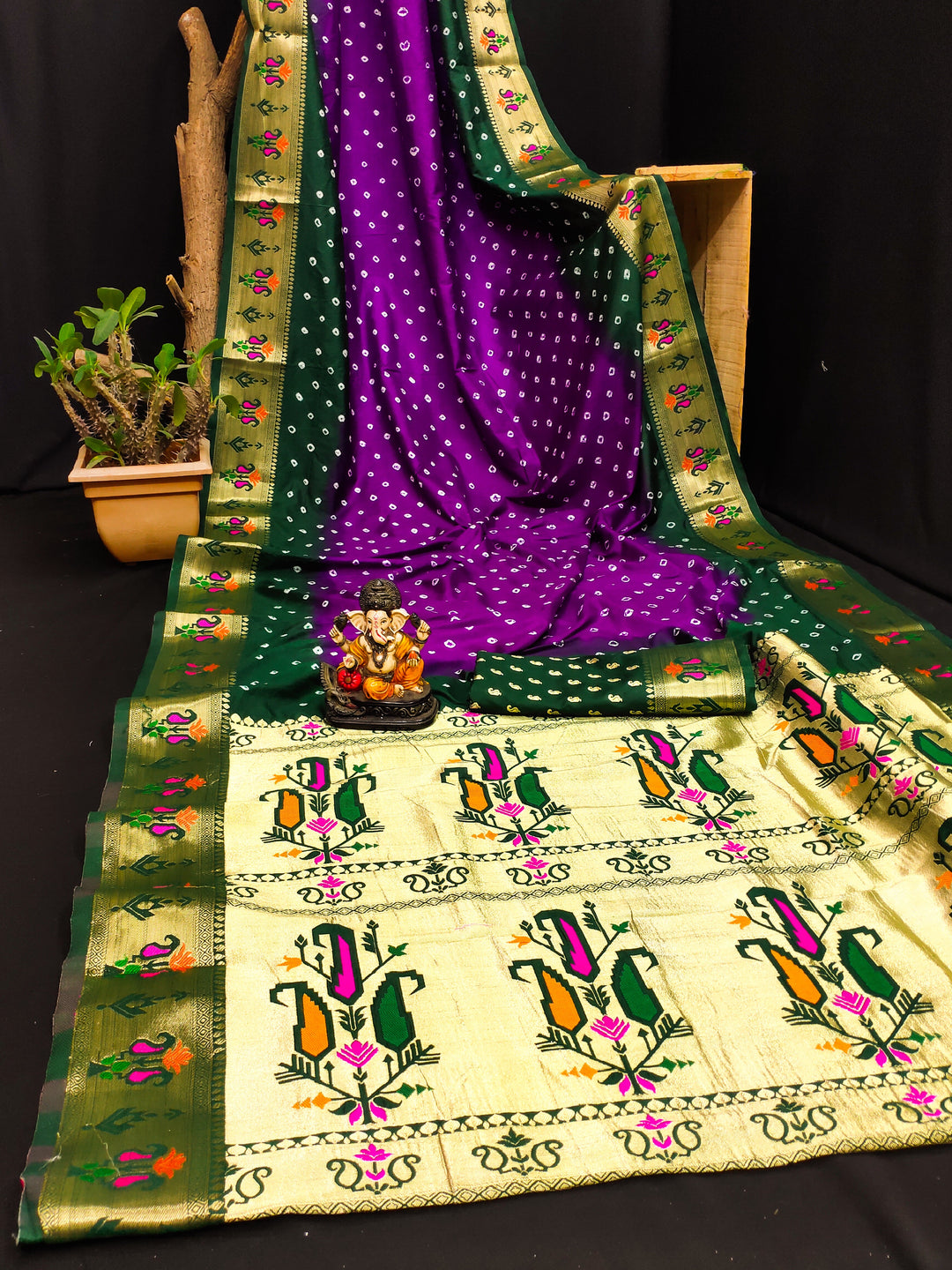 Dola Silk Saree | Designer Paithani & Bandhej Print for Special Events