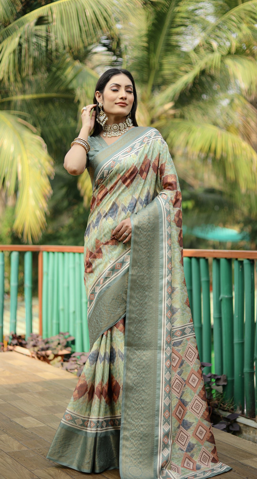 Dola Silk Saree | Designer Digital Print | Perfect for Weddings & Events