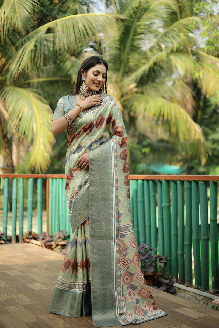 Dola Silk Saree | Designer Digital Print | Perfect for Weddings & Events