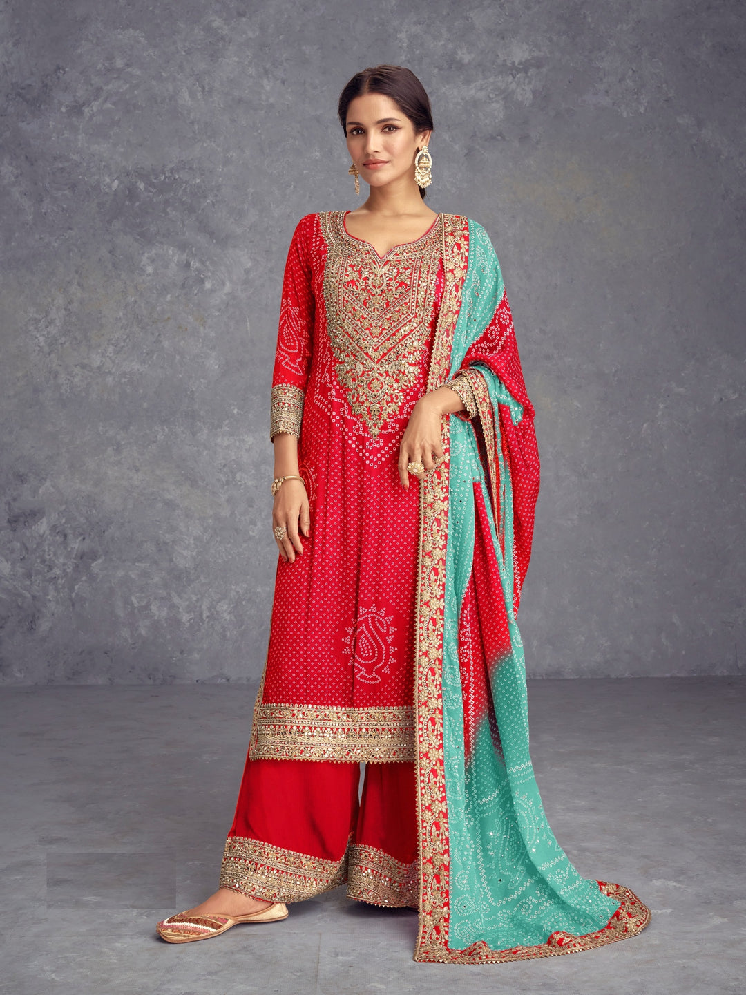 Exquisite Chinon Salwar Kameez with Elegant Embroidery | Perfect for Festive Wear