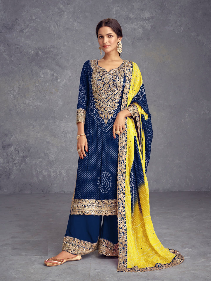 Exquisite Chinon Salwar Kameez with Elegant Embroidery | Perfect for Festive Wear