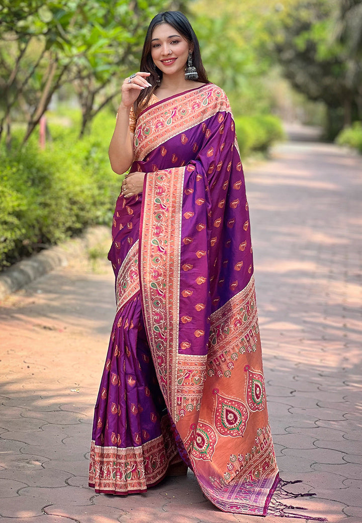 Tussar Silk Saree | Woven Jari Designer | Madhubani Print | Special Event