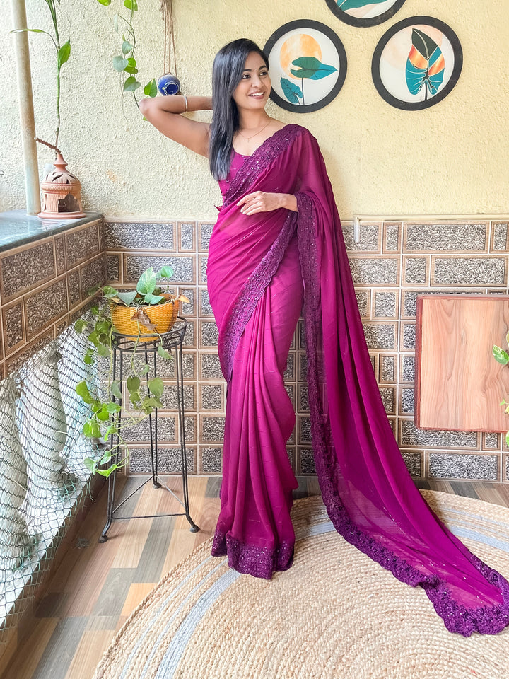 Designer Embroidered Georgette Saree | Perfect for Weddings & Special Events