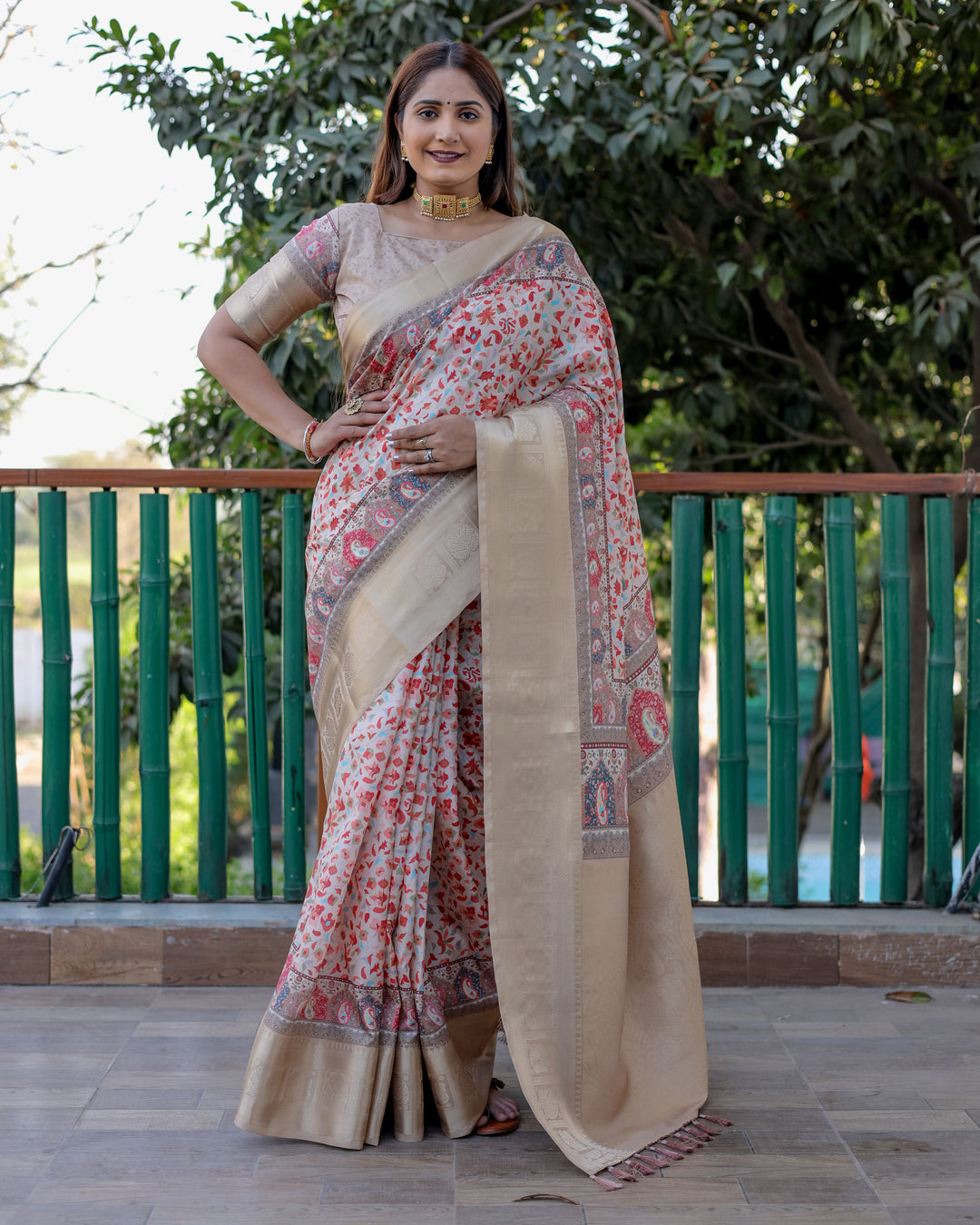 Elegant Pashmina & Silk Designer Saree | Digital Printed for Special Events