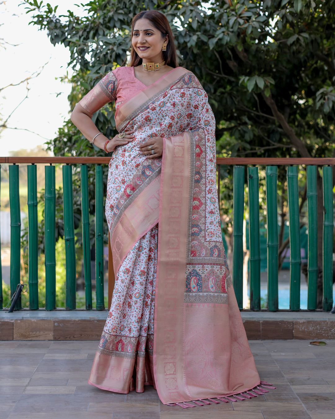 Elegant Pashmina & Silk Designer Saree | Digital Printed for Special Events