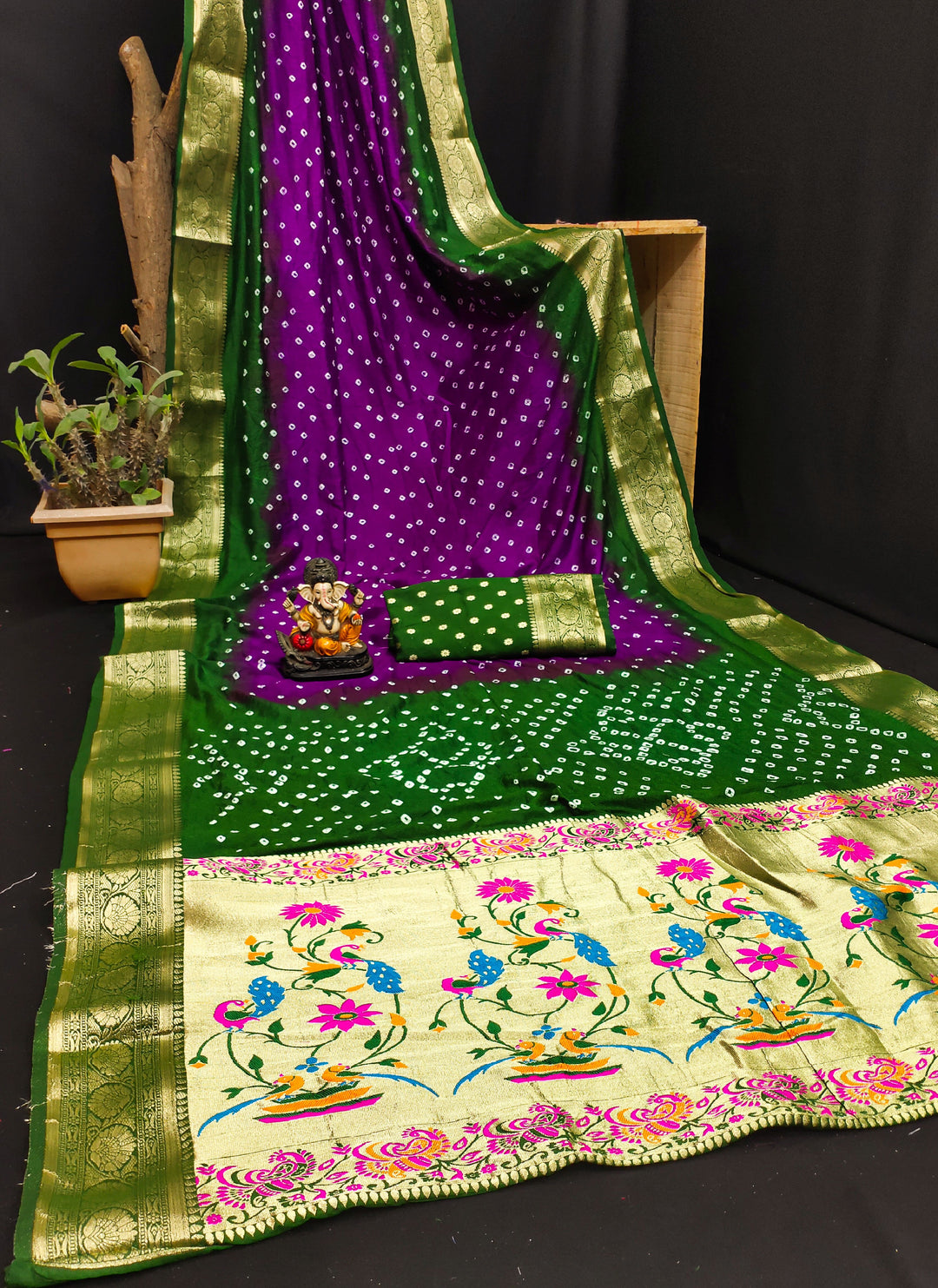 Elegant Dola-Silk Saree | Wevon-Designer Bandhani Print for Special Events