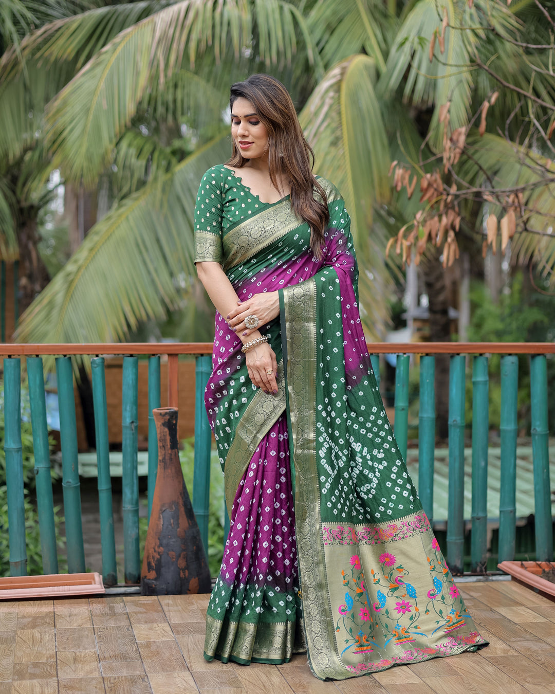 Elegant Dola-Silk Saree | Wevon-Designer Bandhani Print for Special Events