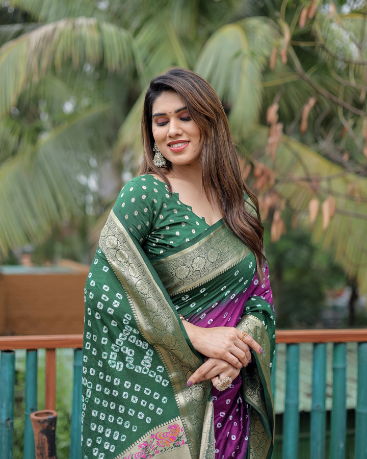 Elegant Dola-Silk Saree | Wevon-Designer Bandhani Print for Special Events