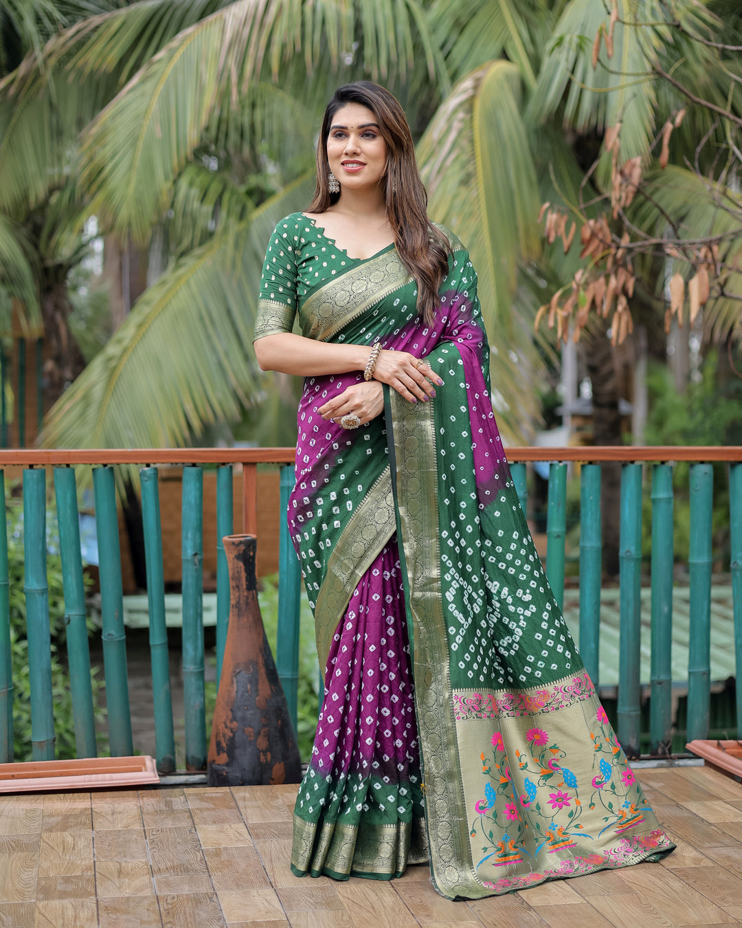 Elegant Dola-Silk Saree | Wevon-Designer Bandhani Print for Special Events