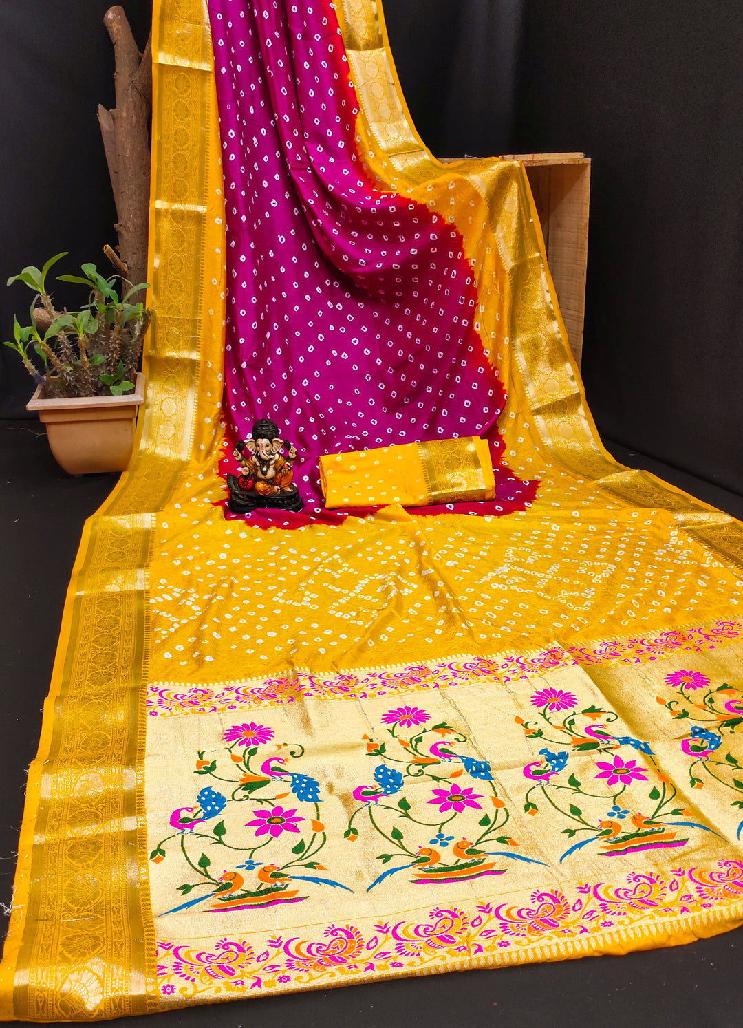 Elegant Dola-Silk Saree | Wevon-Designer Bandhani Print for Special Events