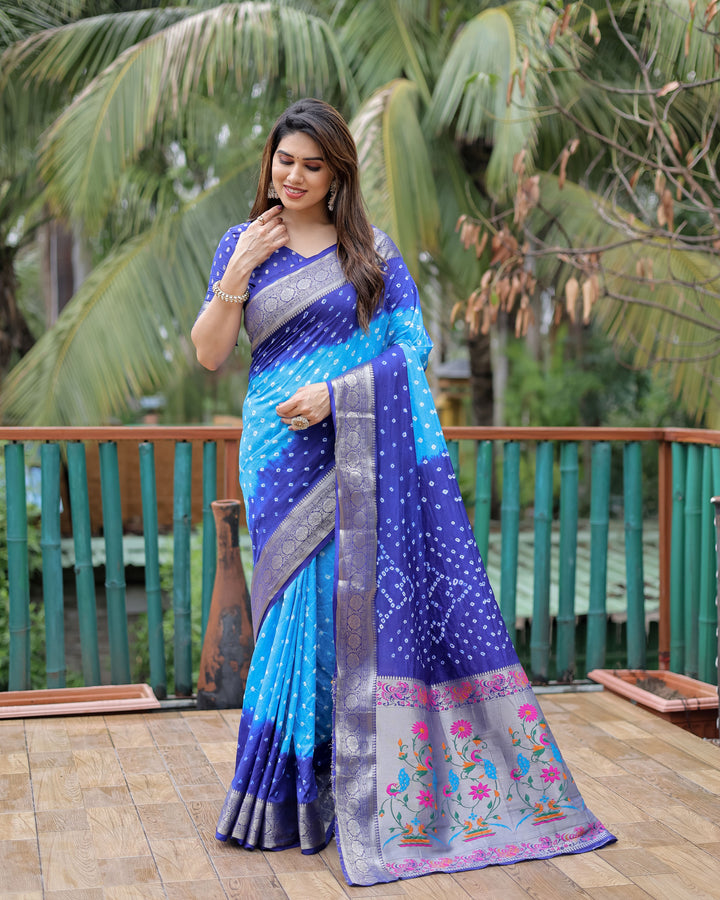 Elegant Dola-Silk Saree | Wevon-Designer Bandhani Print for Special Events