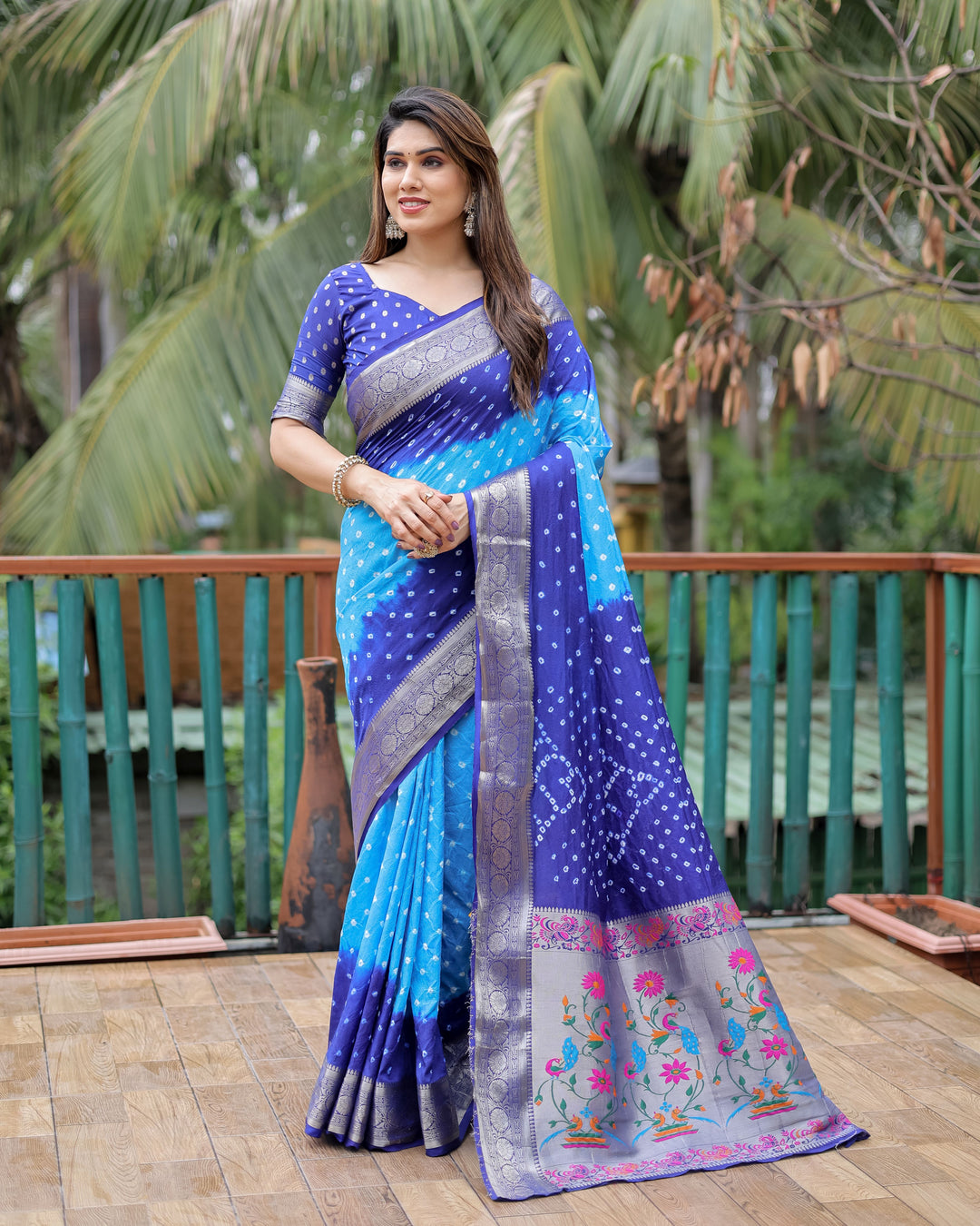 Elegant Dola-Silk Saree | Wevon-Designer Bandhani Print for Special Events