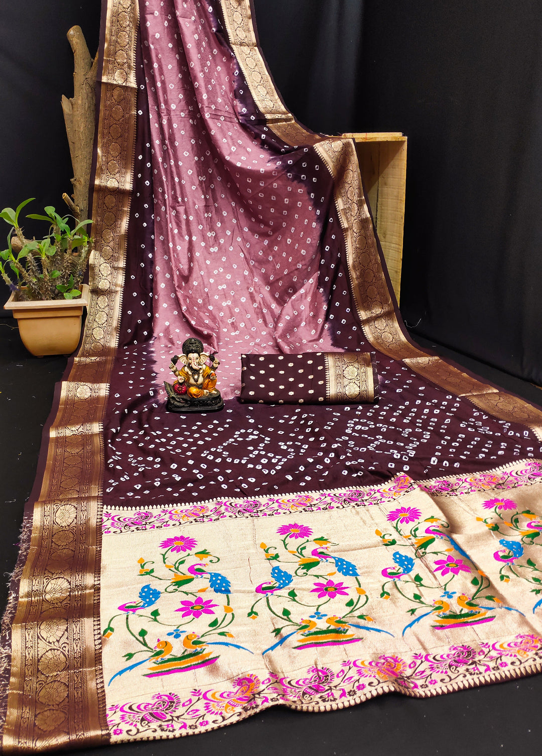 Elegant Dola-Silk Saree | Wevon-Designer Bandhani Print for Special Events