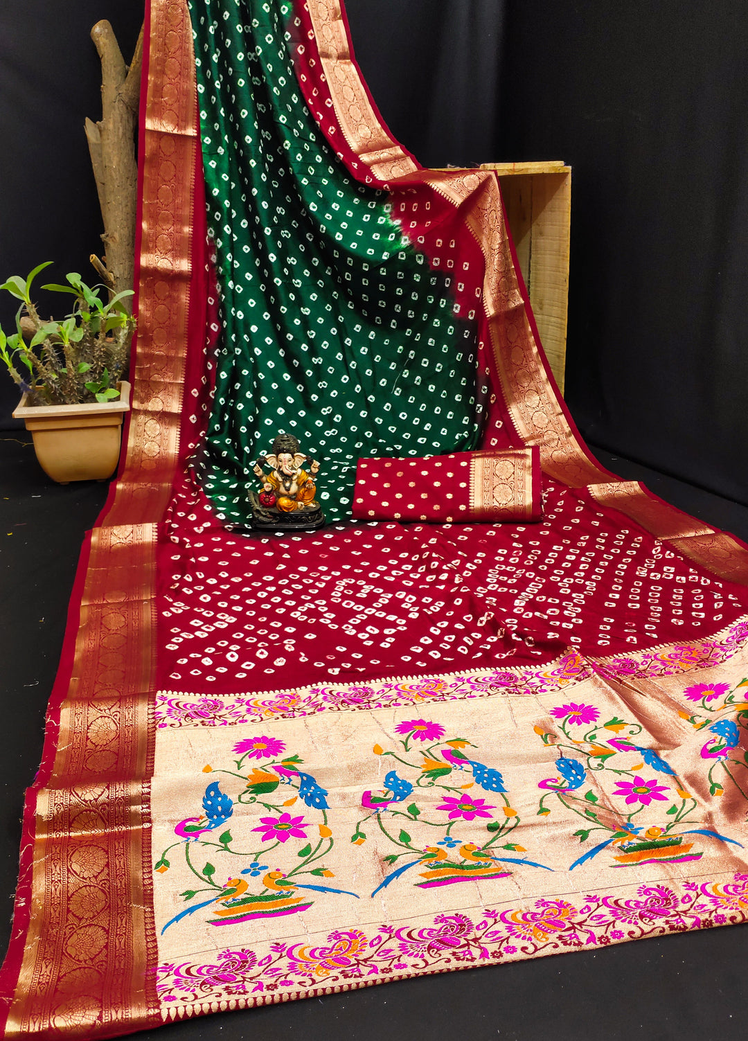 Elegant Dola-Silk Saree | Wevon-Designer Bandhani Print for Special Events