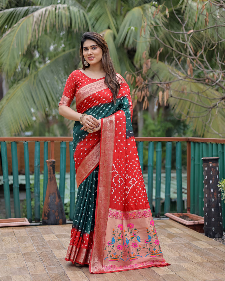 Elegant Dola-Silk Saree | Wevon-Designer Bandhani Print for Special Events