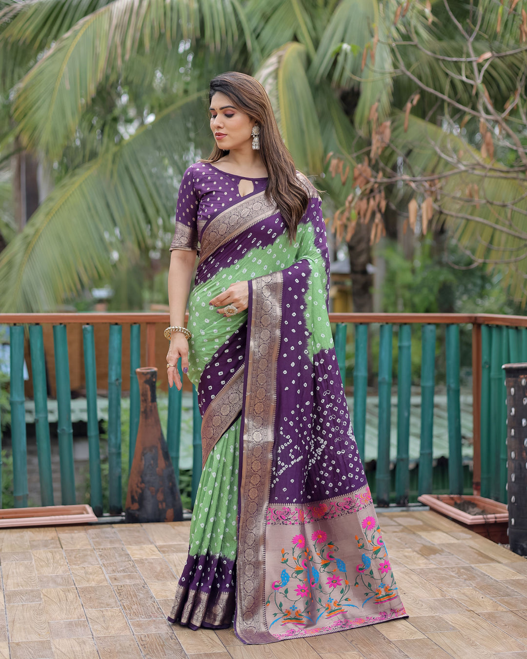 Elegant Dola-Silk Saree | Wevon-Designer Bandhani Print for Special Events