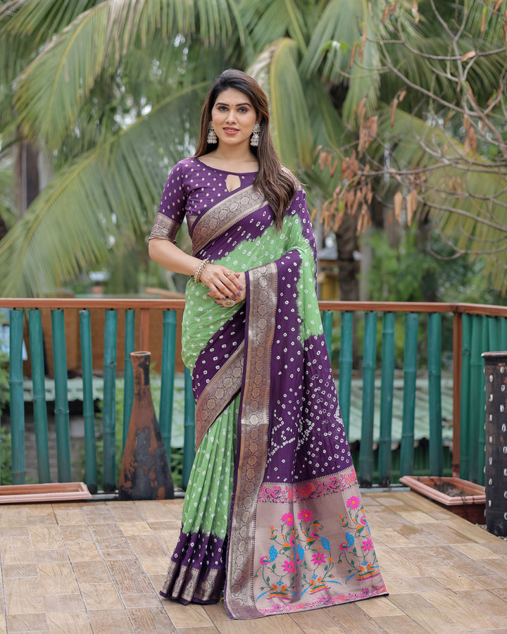 Elegant Dola-Silk Saree | Wevon-Designer Bandhani Print for Special Events