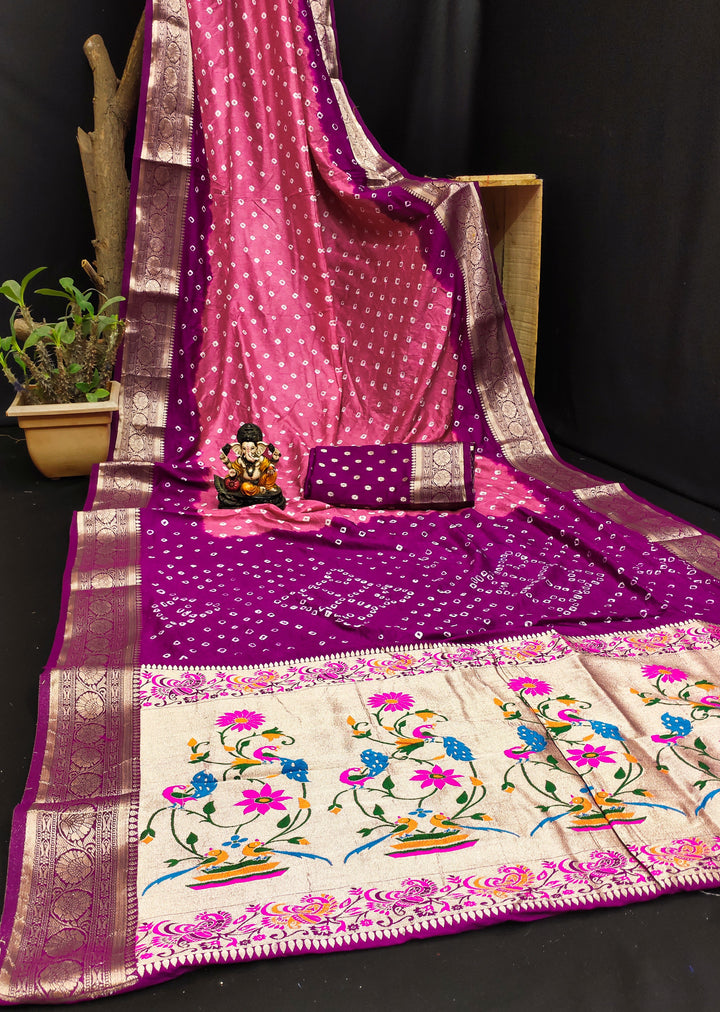 Elegant Dola-Silk Saree | Wevon-Designer Bandhani Print for Special Events