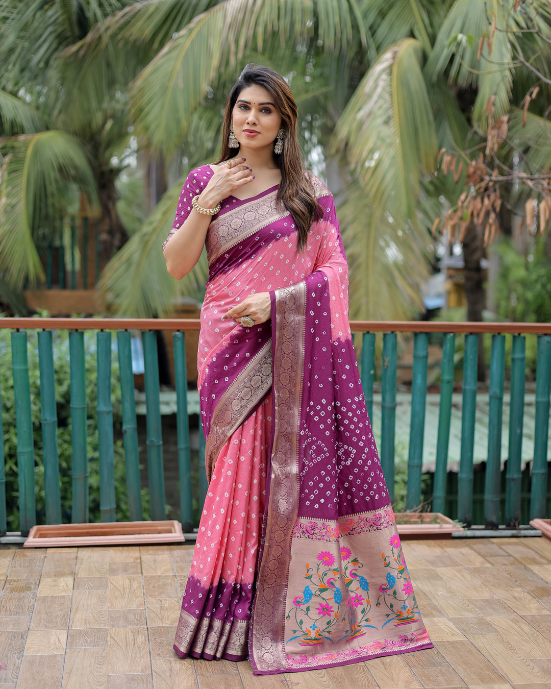 Elegant Dola-Silk Saree | Wevon-Designer Bandhani Print for Special Events