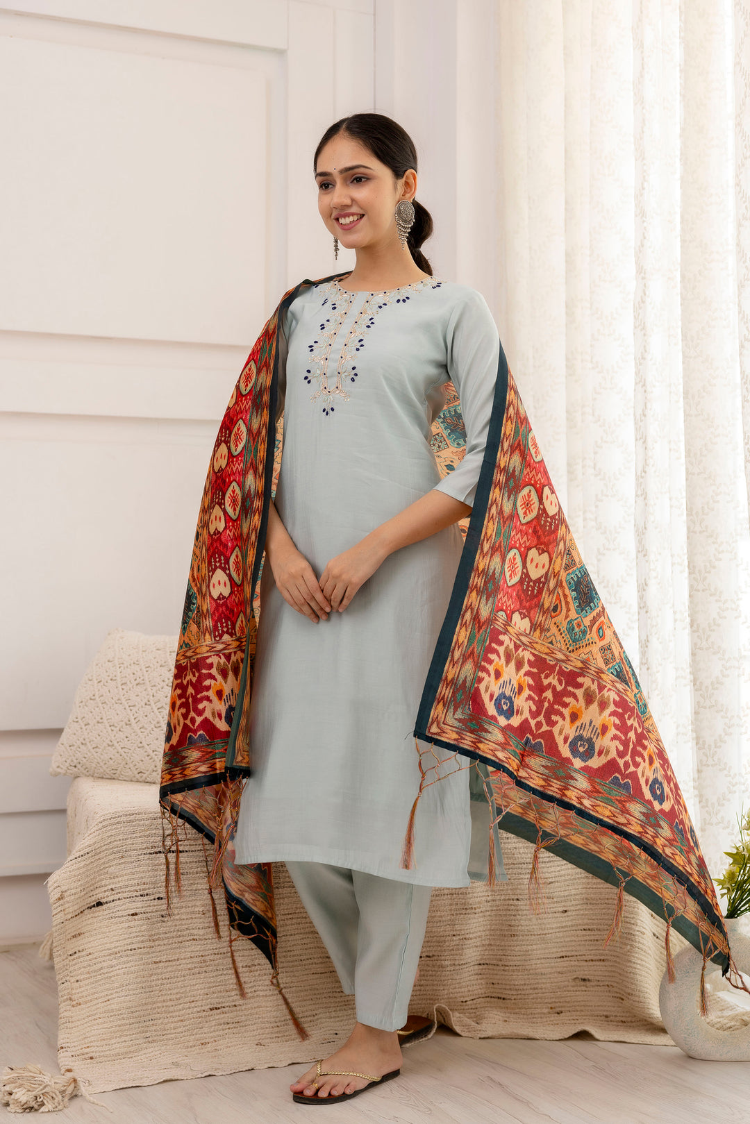 Graceful Viscose Salwar Kameez with design Printed Dupatta | Elegant Traditional Wear