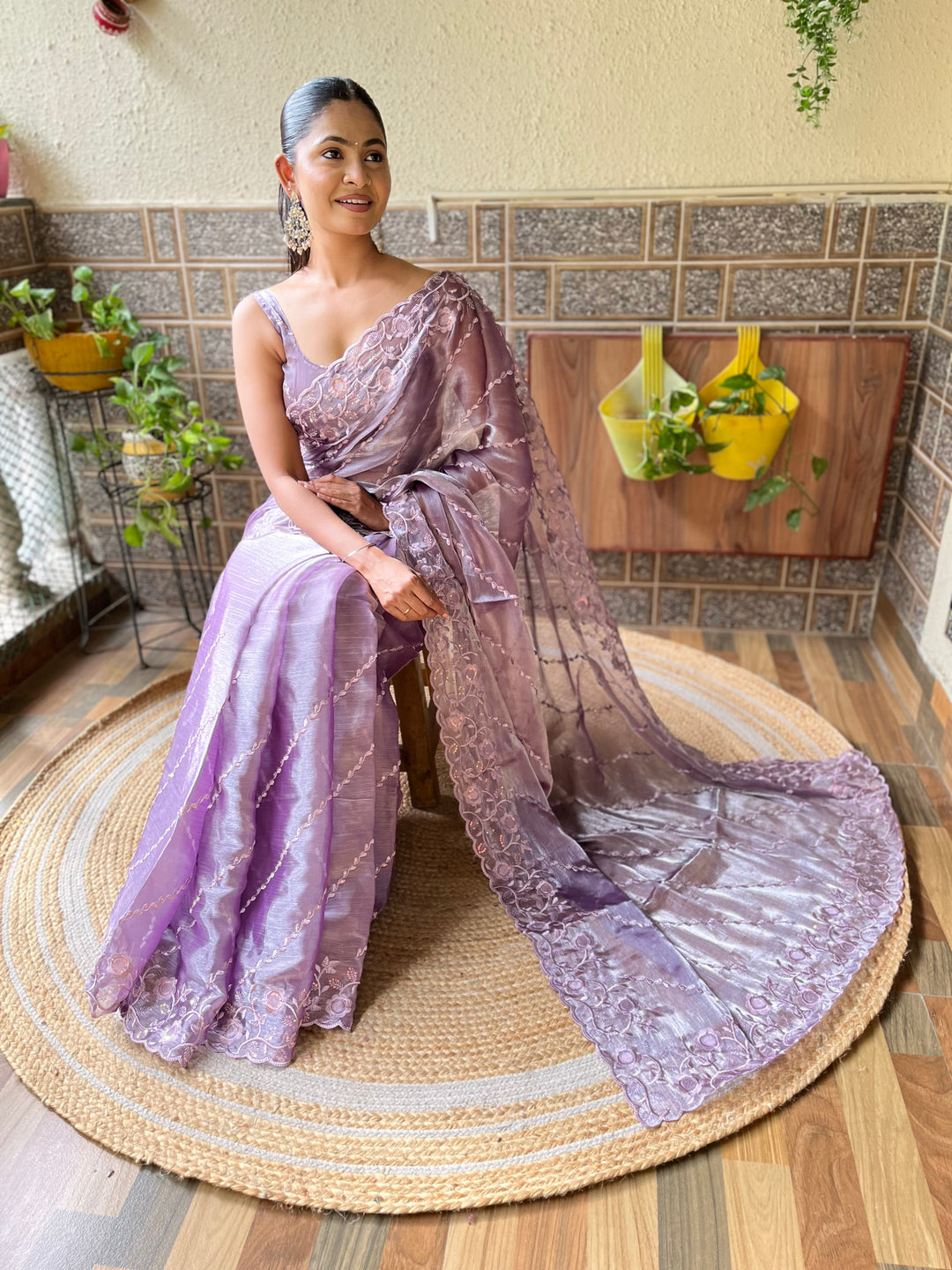 Designer Burburry  Saree | Beautified with Designer Thread,Sequance Embroidery Work Work