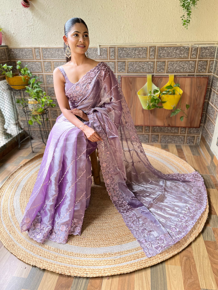 Designer Burburry  Saree | Beautified with Designer Thread,Sequance Embroidery Work Work