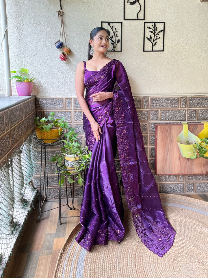 Designer Burburry  Saree | Beautified with Designer Thread,Sequance Embroidery Work Work