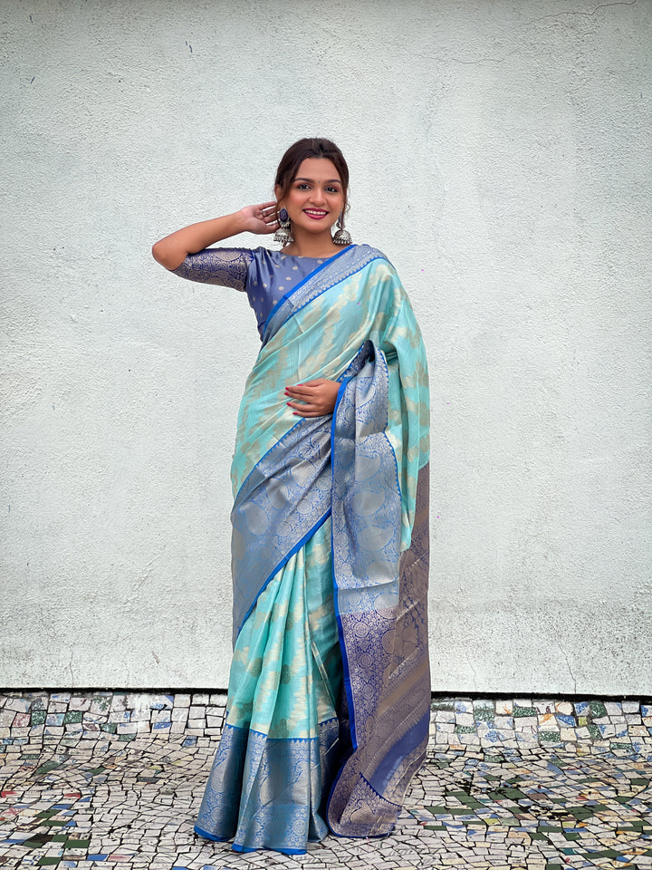 Elegant Tissue Silk Saree | Perfect Weaving Jari Designer Work