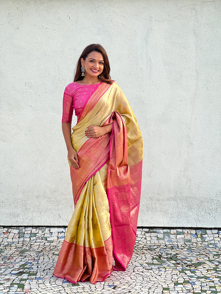 Elegant Tissue Silk Saree | Perfect Weaving Jari Designer Work