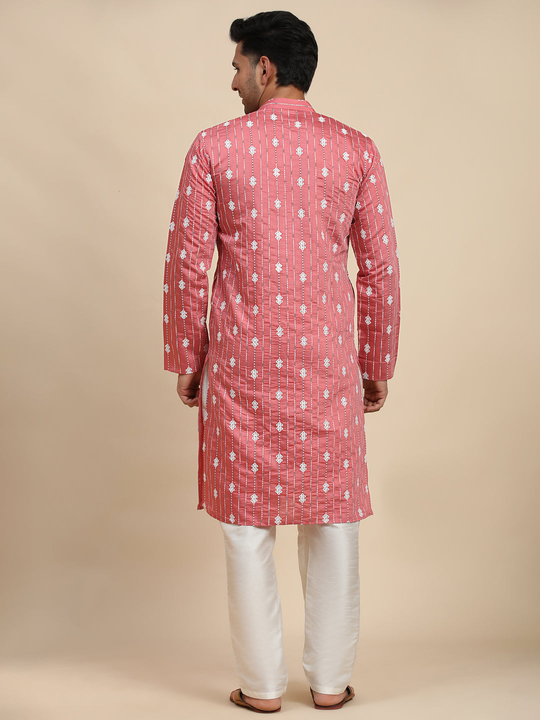 Festive Wear Kurta Pajama | Viscose Rayon Kurta with Art Silk Pajama & Embroidery