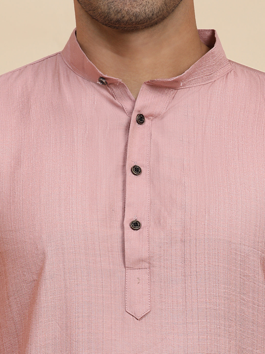 Dusty Pink Kurta Pajama Set | Viscose Rayon Kurta & Art Silk Pajama