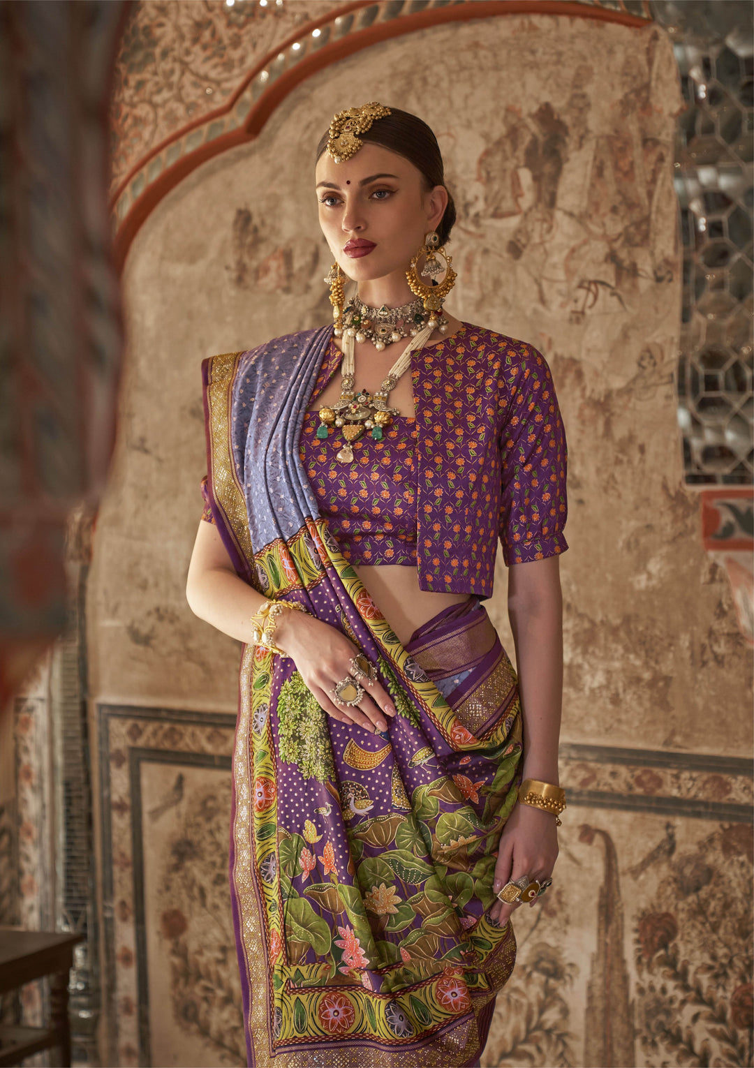 Stunning Purple Viscose Silk Saree | Perfect for Grand Celebrations with Luxurious Appeal