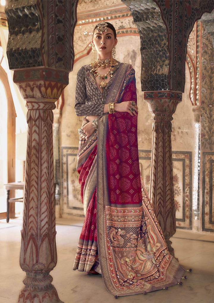 Stunning red Viscose Silk Saree | A Stunning Traditional Ensemble