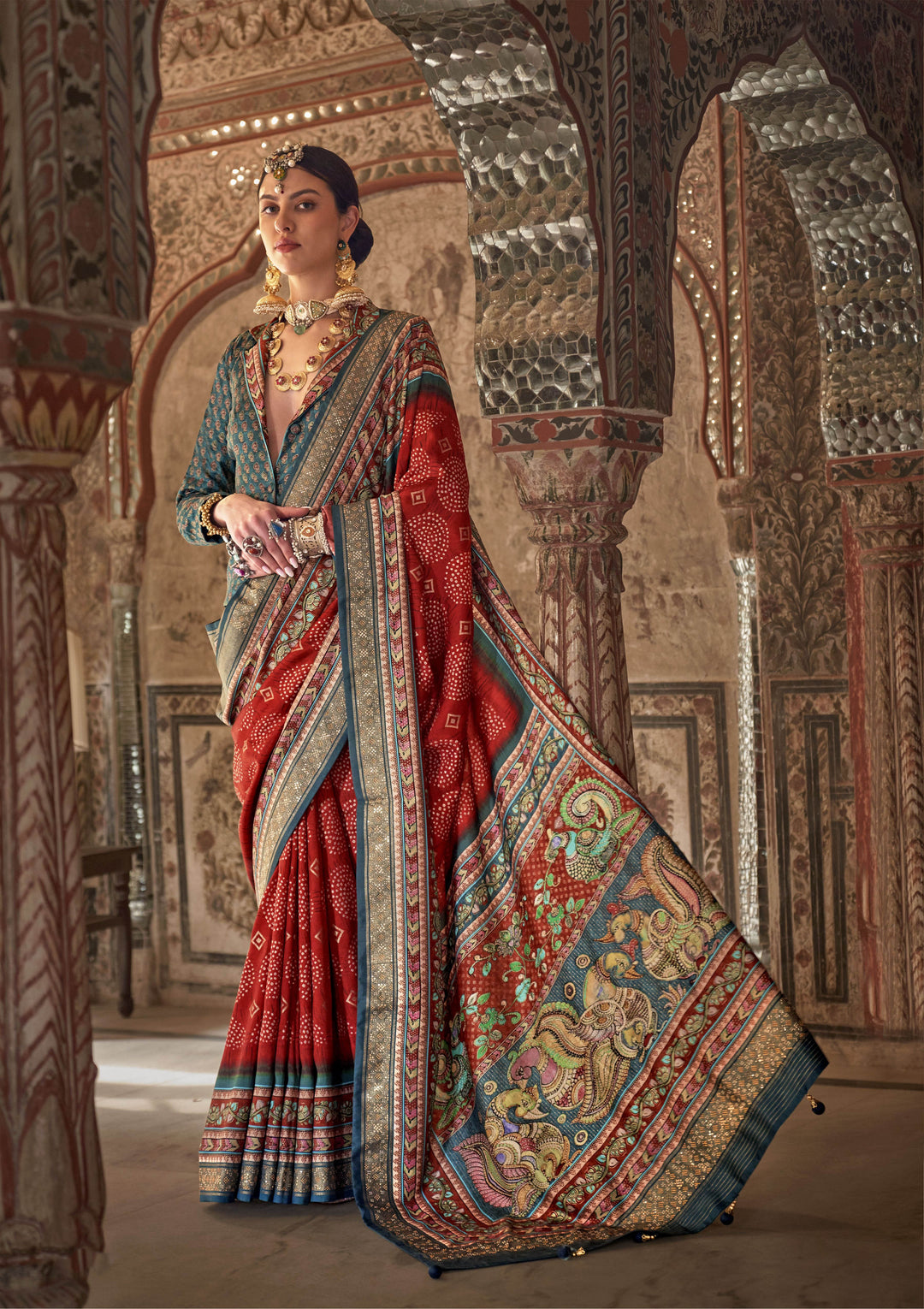 Stunning Red Viscose Silk Saree | Elegance Redefined for Weddings