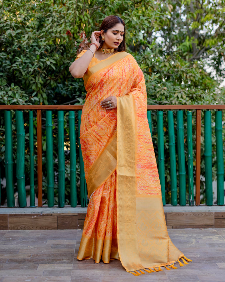 Designer Dola Silk Saree | Beautified with Wevon Pallu Border Designer, Digital Printed Work