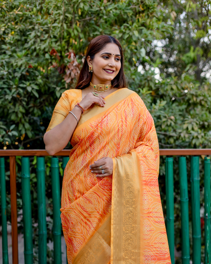 Designer Dola Silk Saree | Beautified with Wevon Pallu Border Designer, Digital Printed Work