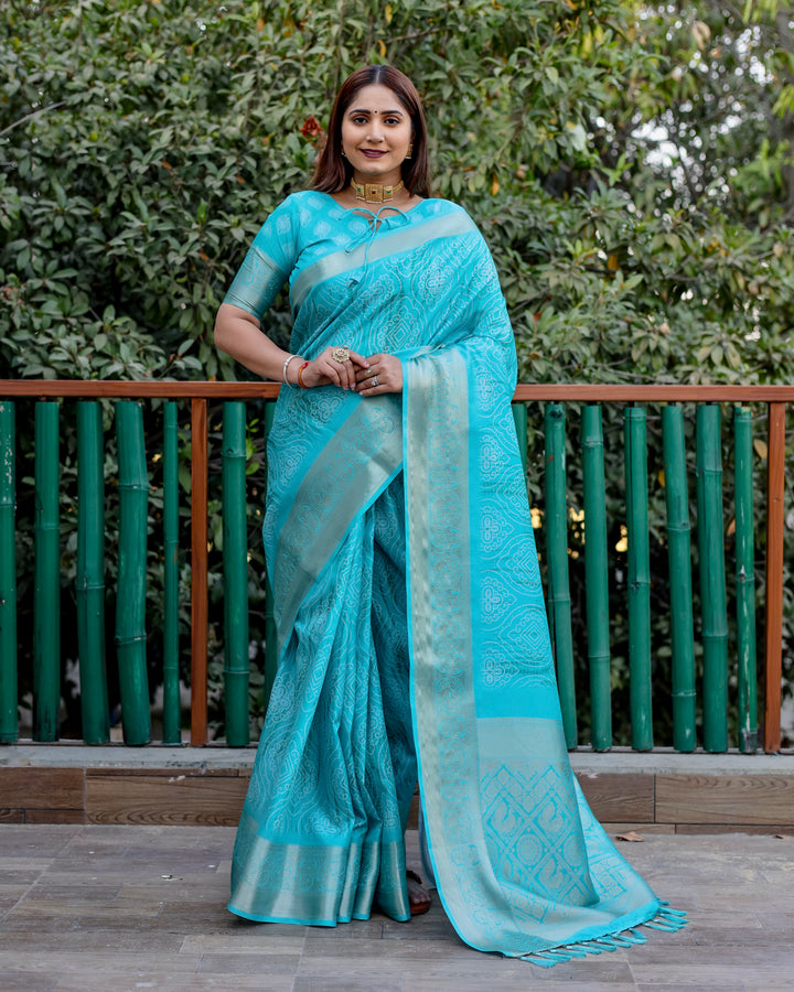 Designer Dola Silk Saree | Beautified with Wevon Pallu Border Designer, Digital Printed Work