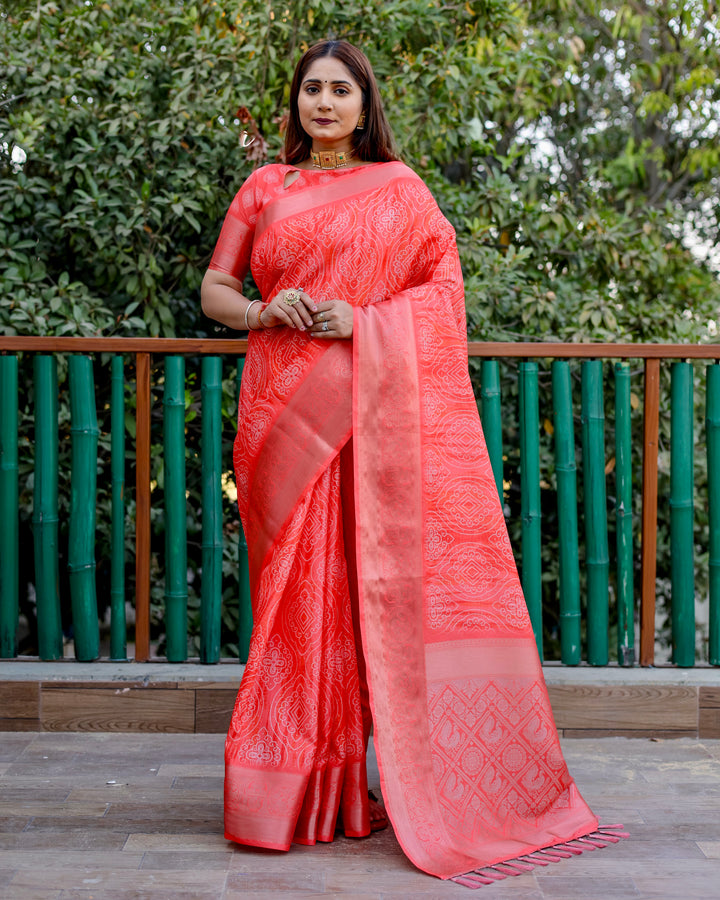 Designer Dola Silk Saree | Beautified with Wevon Pallu Border Designer, Digital Printed Work