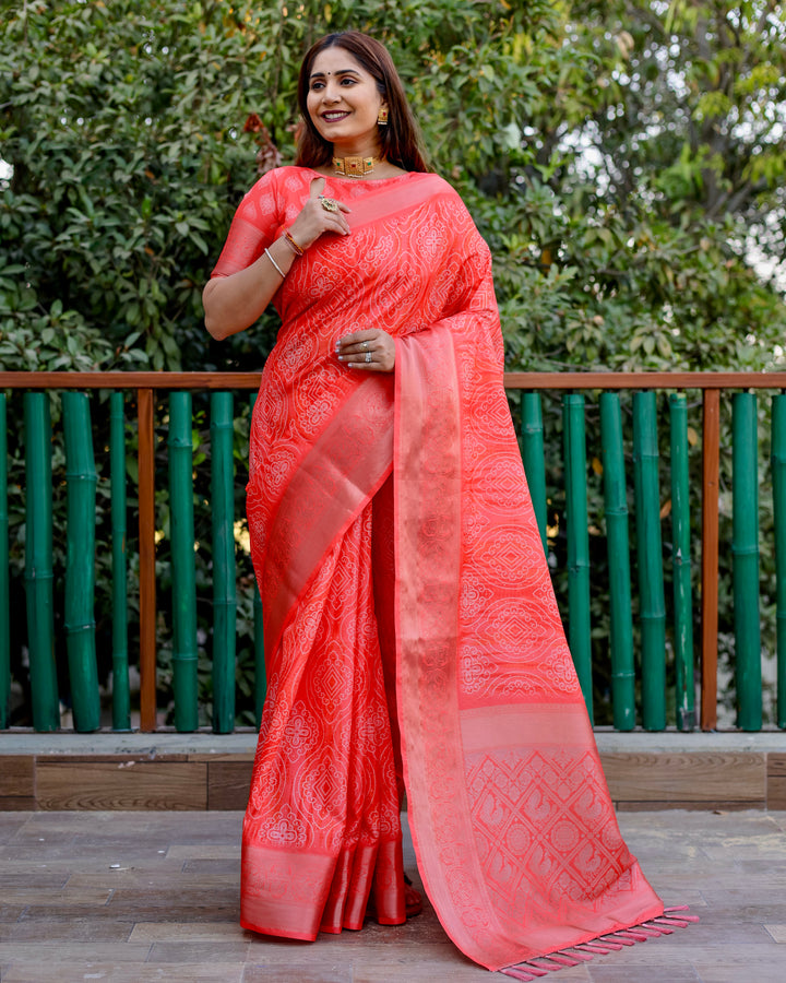 Designer Dola Silk Saree | Beautified with Wevon Pallu Border Designer, Digital Printed Work