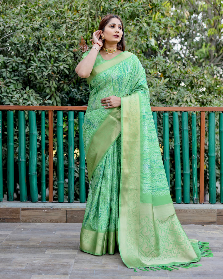 Designer Dola Silk Saree | Beautified with Wevon Pallu Border Designer, Digital Printed Work