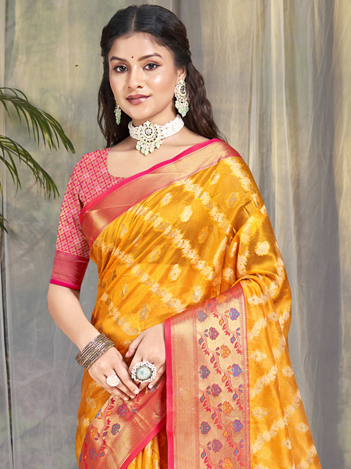 Designer Silk Saree | Beautified with Wevon Jacquard Designer Work