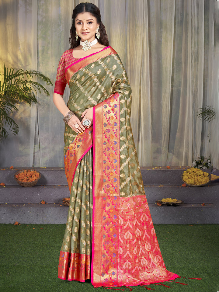 Designer Silk Saree | Beautified with Wevon Jacquard Designer Work