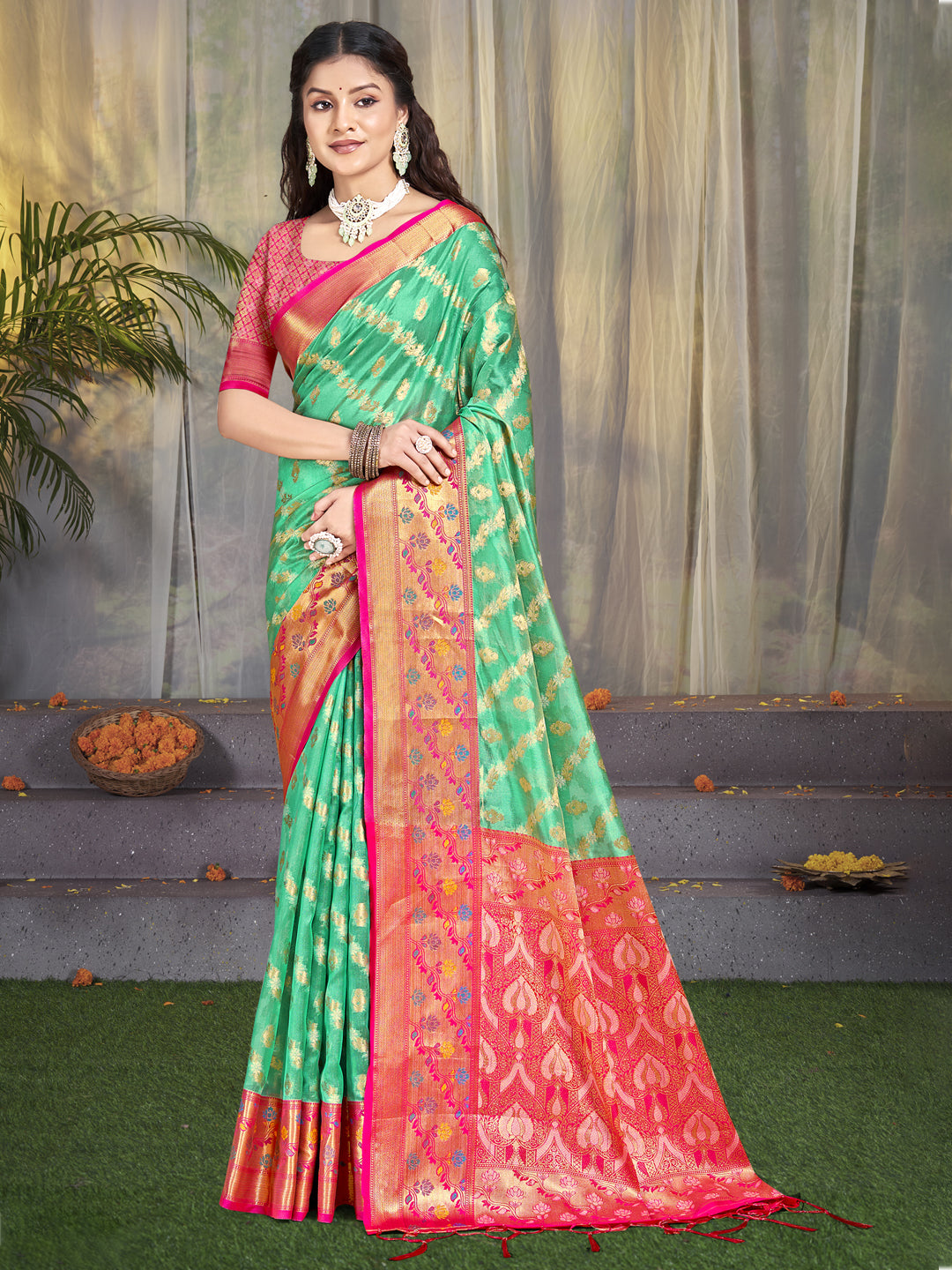 Designer Silk Saree | Beautified with Wevon Jacquard Designer Work