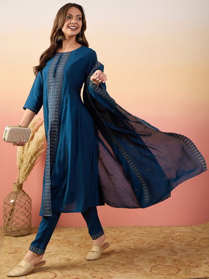 Elegant Silk Salwar Kameez with Embellished Detailing | Perfect for Festive Celebrations