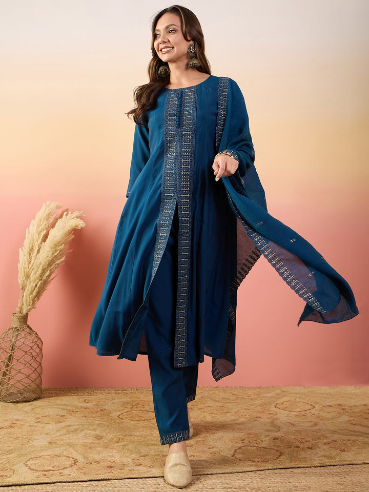 Elegant Silk Salwar Kameez with Embellished Detailing | Perfect for Festive Celebrations