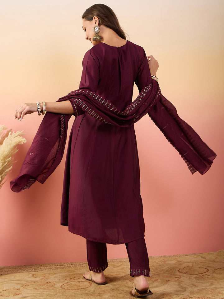 Elegant Silk Salwar Kameez with Embellished Detailing | Perfect for Festive Celebrations