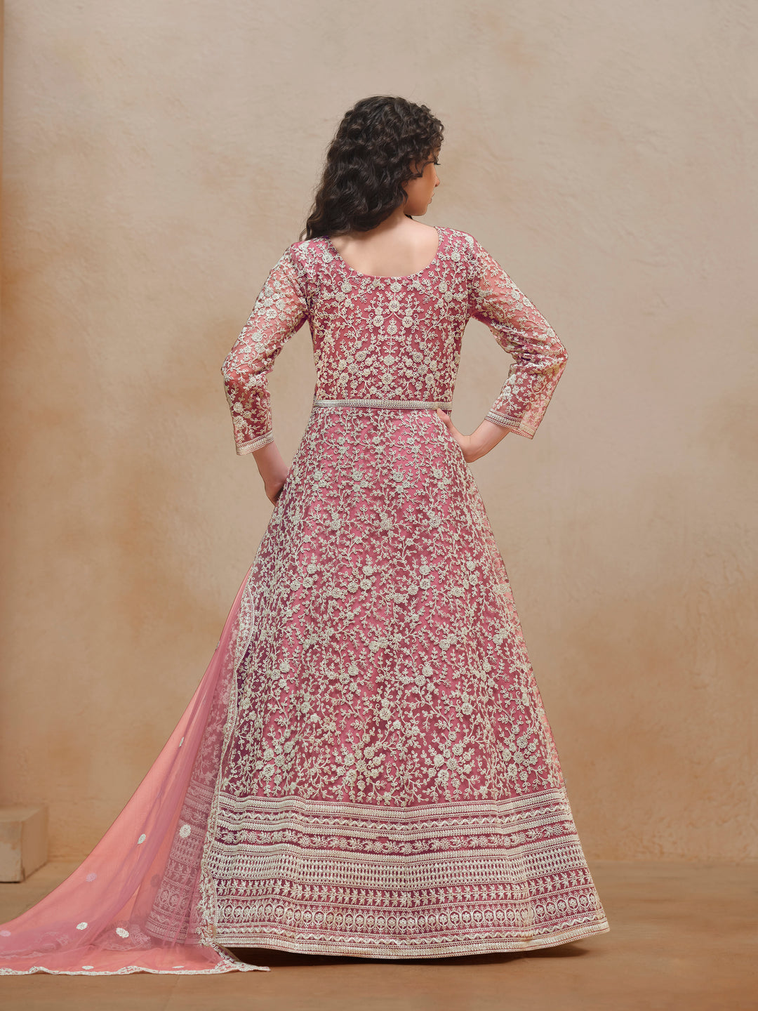 Stunning Designer Net Anarkali with Exquisite Embroidery | Perfect for Weddings & Festive Occasions