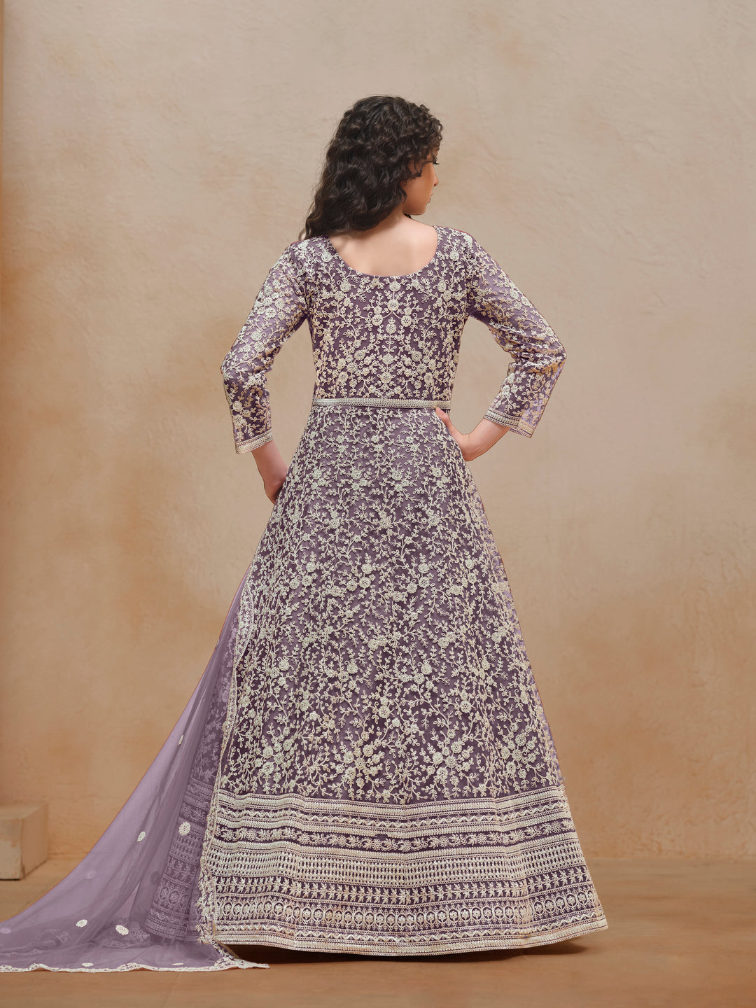 Stunning Designer Net Anarkali with Exquisite Embroidery | Perfect for Weddings & Festive Occasions