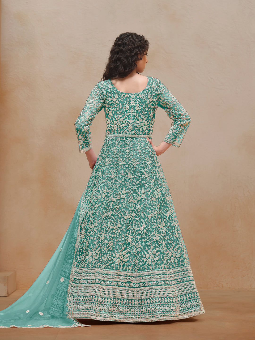 Stunning Designer Net Anarkali with Exquisite Embroidery | Perfect for Weddings & Festive Occasions