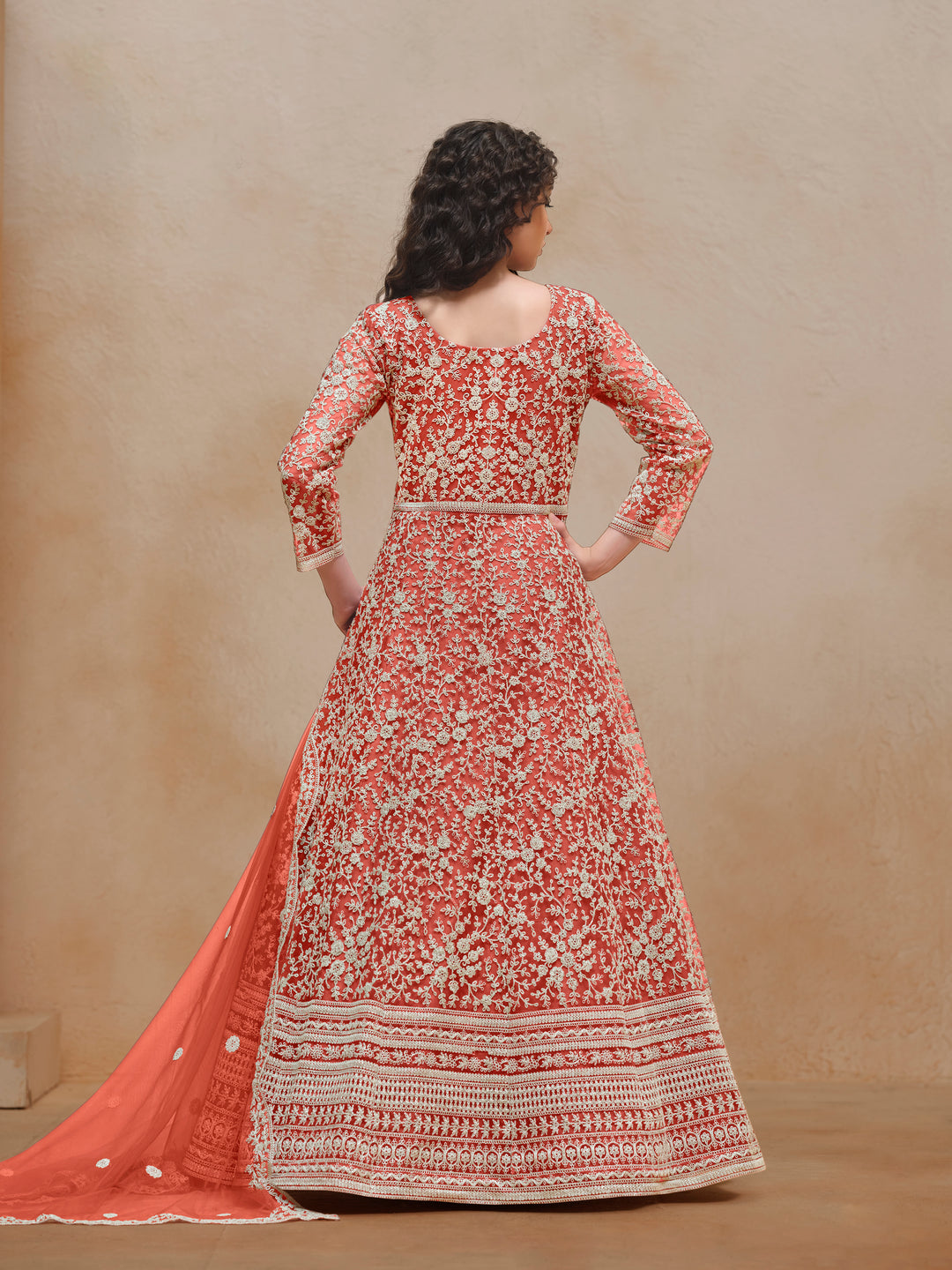 Stunning Designer Net Anarkali with Exquisite Embroidery | Perfect for Weddings & Festive Occasions